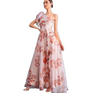 Asymmetrical One Shoulder Floral Formal Gatsby/ Garden Dress